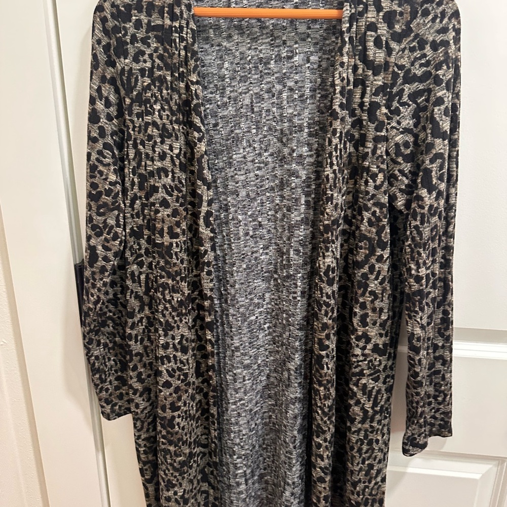 Apt. 9 Animal Print Long Cardigan
